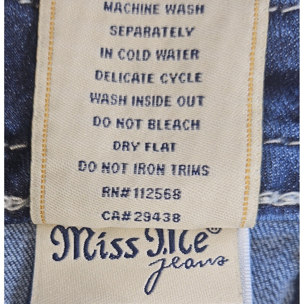 Miss Me Signature Boot Jean 28 Bootcut Angel Wing Pockets Stretchy Inseam 31.5" - Picture 13 of 14
